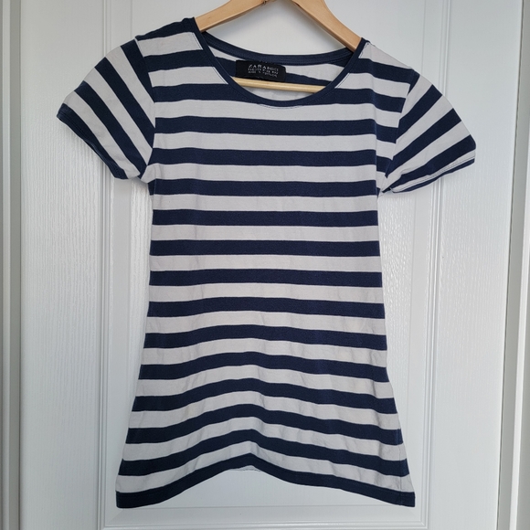Zara basic striped tee shirt size medium - Picture 1 of 3